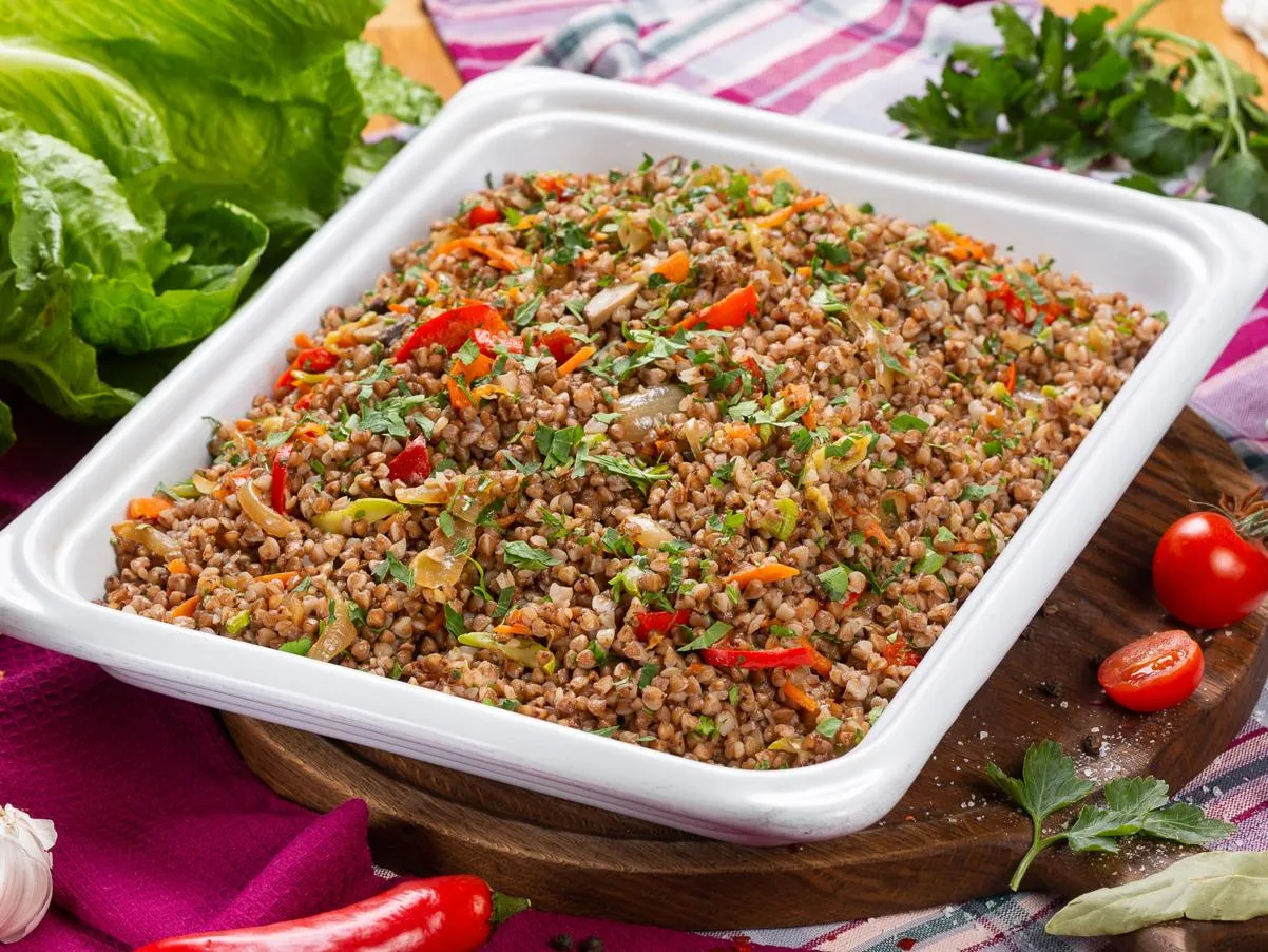 Греча с овощами